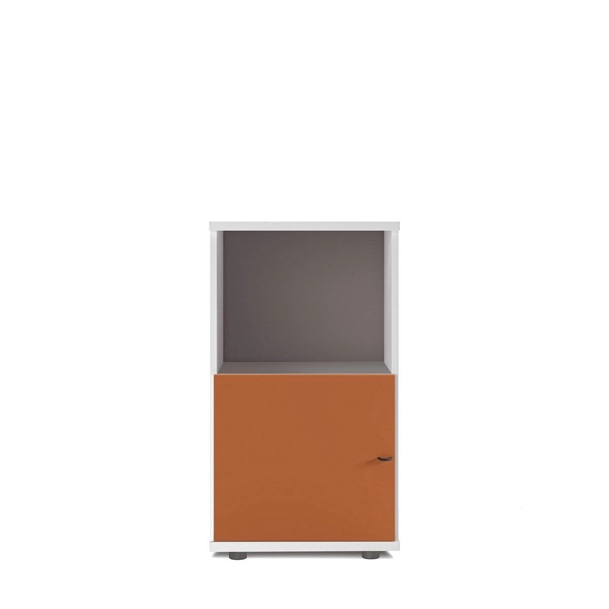 Sodade Kitaplık M3KH2 51X40 H91,5 cm Beyaz - Turuncu