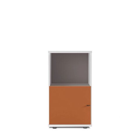 Sodade Kitaplık M3KH2 51X40 H91,5 cm Beyaz - Turuncu