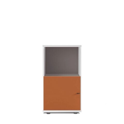 Sodade Kitaplık M3KH2 51X40 H91,5 cm Beyaz - Turuncu