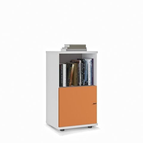 Sodade Kitaplık M3KH2 51X40 H91,5 cm Beyaz - Turuncu