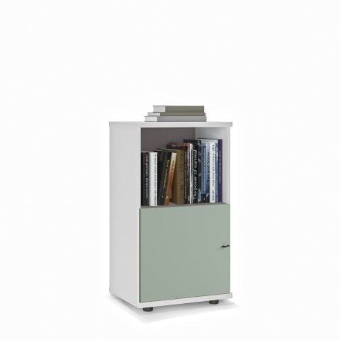 Sodade Kitaplık M3KH2 51X40 H91,5 cm Beyaz - Yeşil
