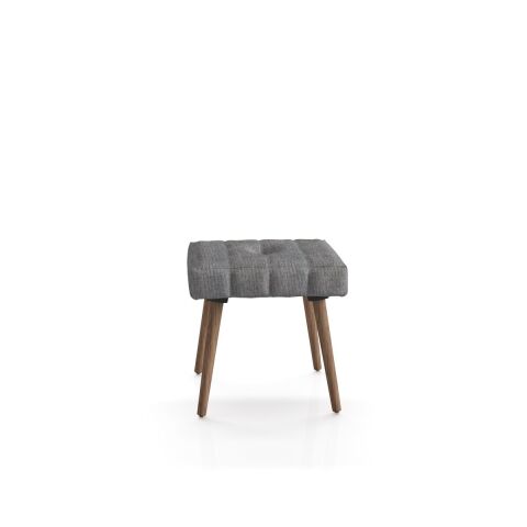 Mickey 50X50 Puf Smoked Meşe Ayak Armoni 411 Açık Gri