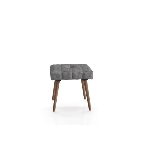 Mickey 50X50 Puf Smoked Meşe Ayak Armoni 411 Açık Gri