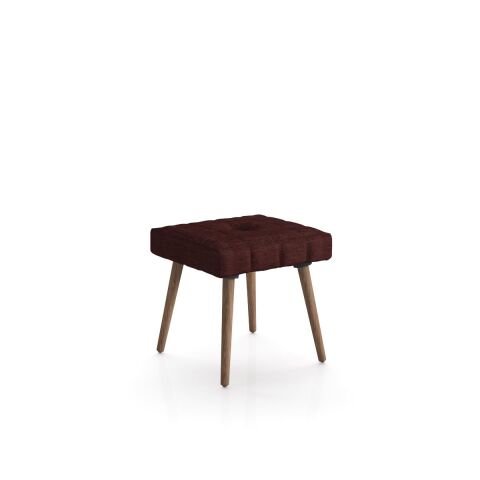 Mickey 50X50 Puf Smoked Meşe Ayak Armoni 454 Bordo