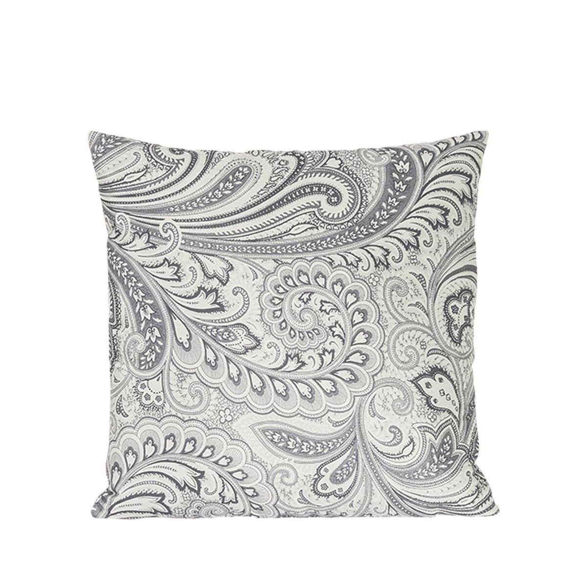 Yastık Gizli Dikişli 45x45 Gri Beyaz Desenli