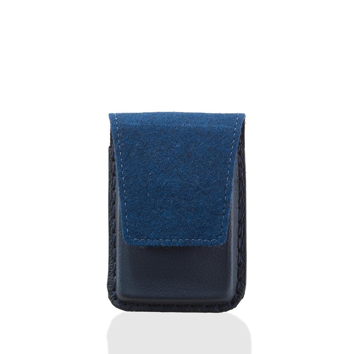 Deri Keçe Kapaklı Kartlık Lacivert
