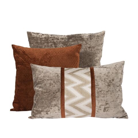 Yastık Süs Dikişli 55x35 Bej