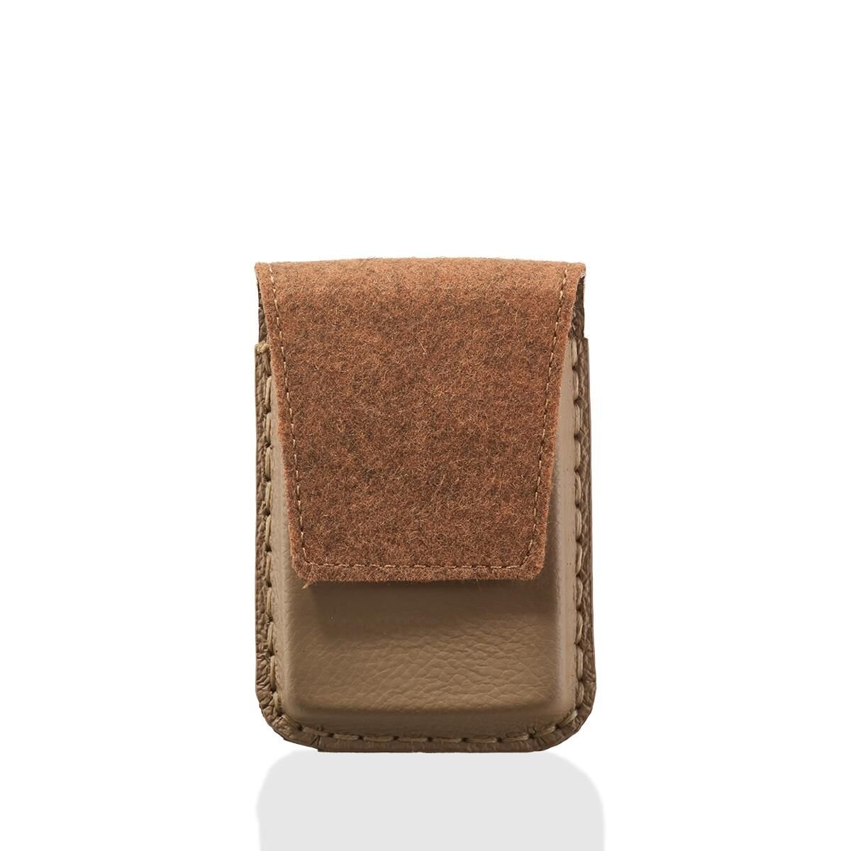 Deri Keçe Kapaklı Kartlık Hardal