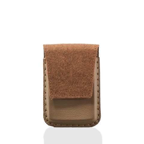 Deri Keçe Kapaklı Kartlık Hardal