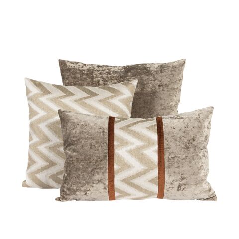 Yastık Gizli Dikişli 45x45 Bej Desenli