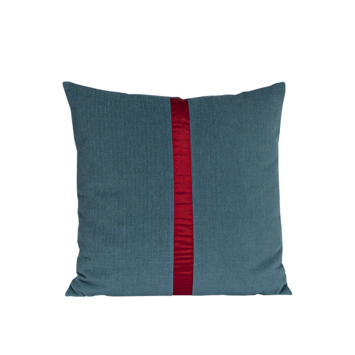 Yastık Gizli Dikişli 45x45 Kırmızı Biyeli