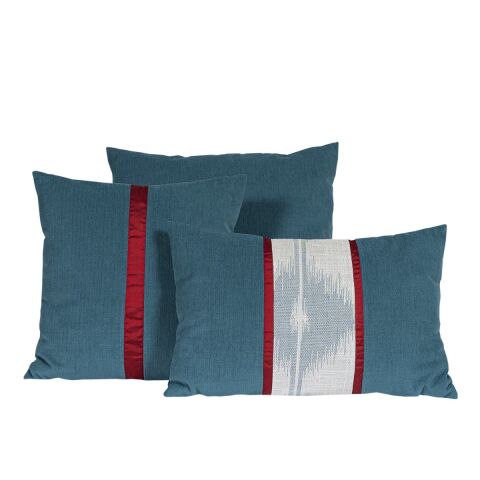 Yastık Gizli Dikişli 45x45 Kırmızı Biyeli