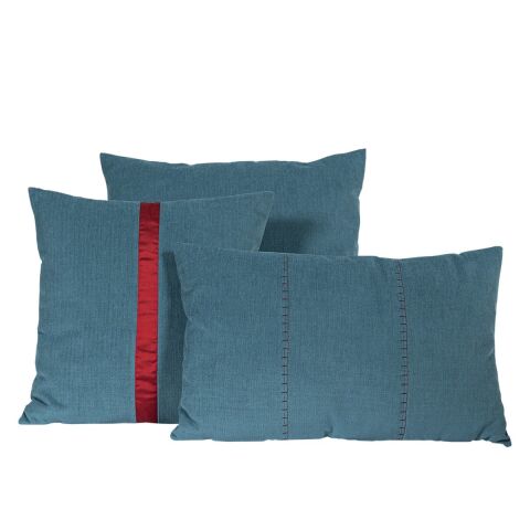 Yastık Gizli Dikişli 45x45 Kırmızı Biyeli