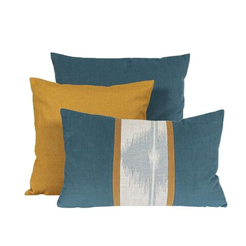 Yastık Gizli Dikişli 45x45 Yeşil Desenli