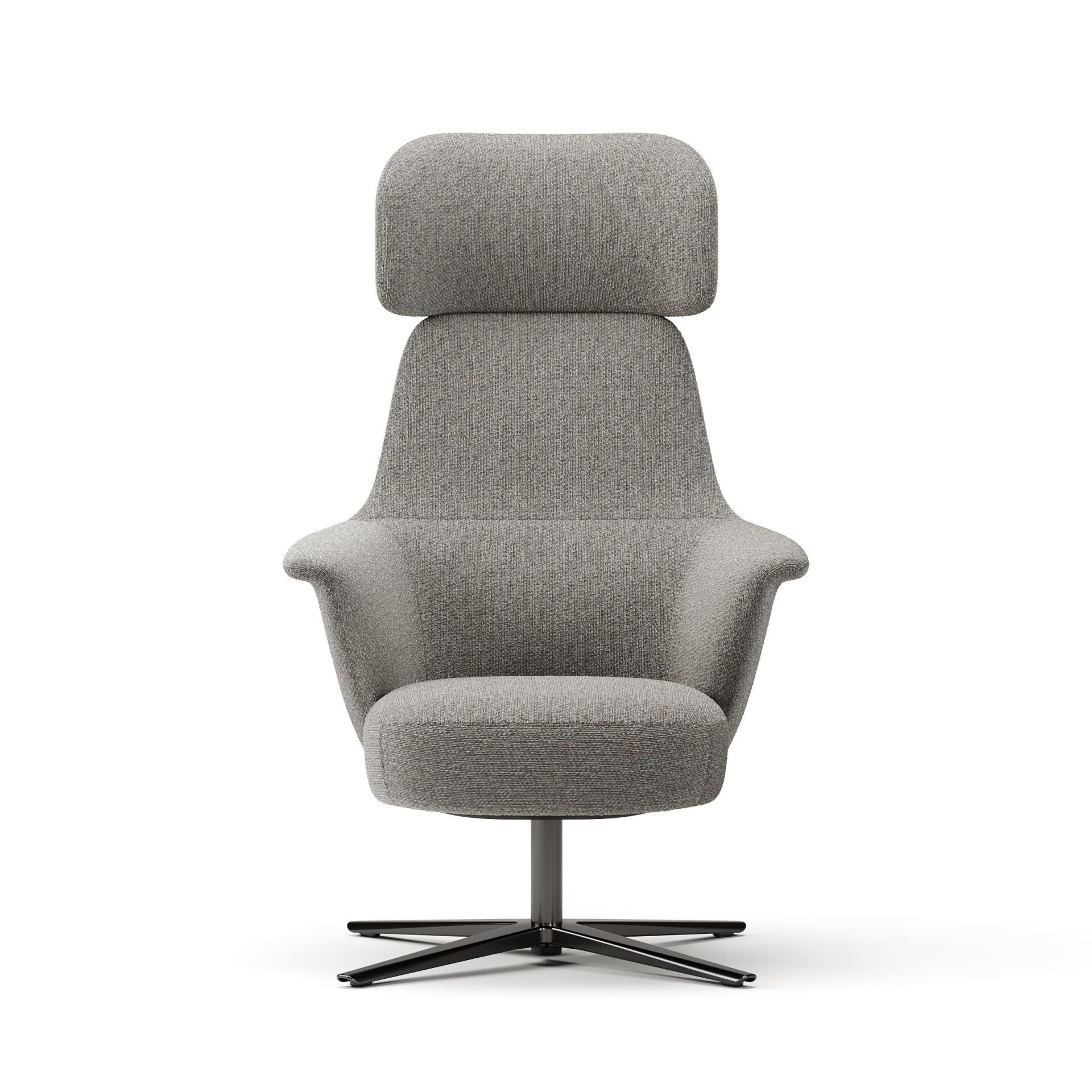 Norma Yüksek Sırtlı Dönme Mekanizmalı Berjer – Lounge Koltuk-Farinoso Gri