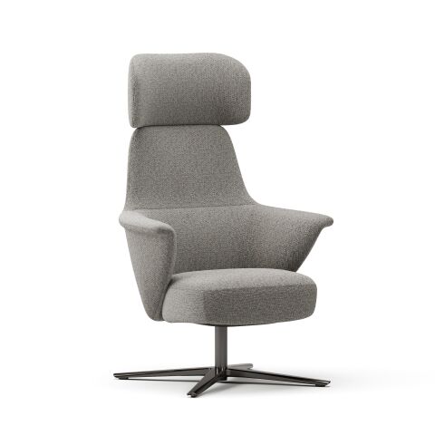 Norma Yüksek Sırtlı Dönme Mekanizmalı Berjer – Lounge Koltuk-Farinoso Gri