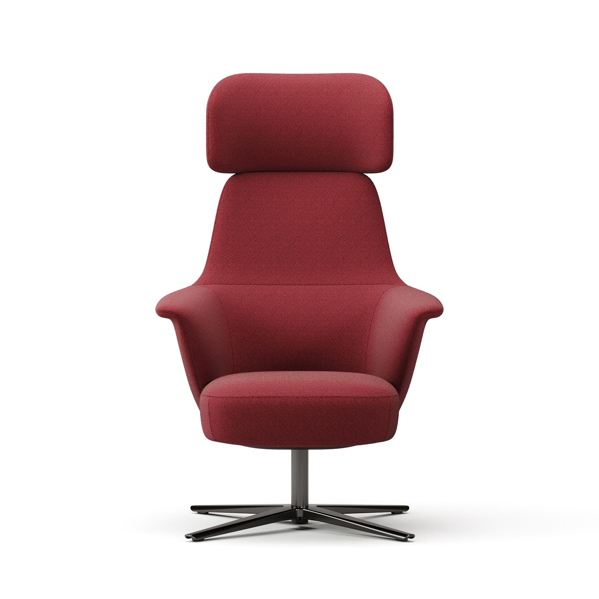 Norma Yüksek Sırtlı Dönme Mekanizmalı Berjer – Lounge Koltuk-Farinoso Kırmızı