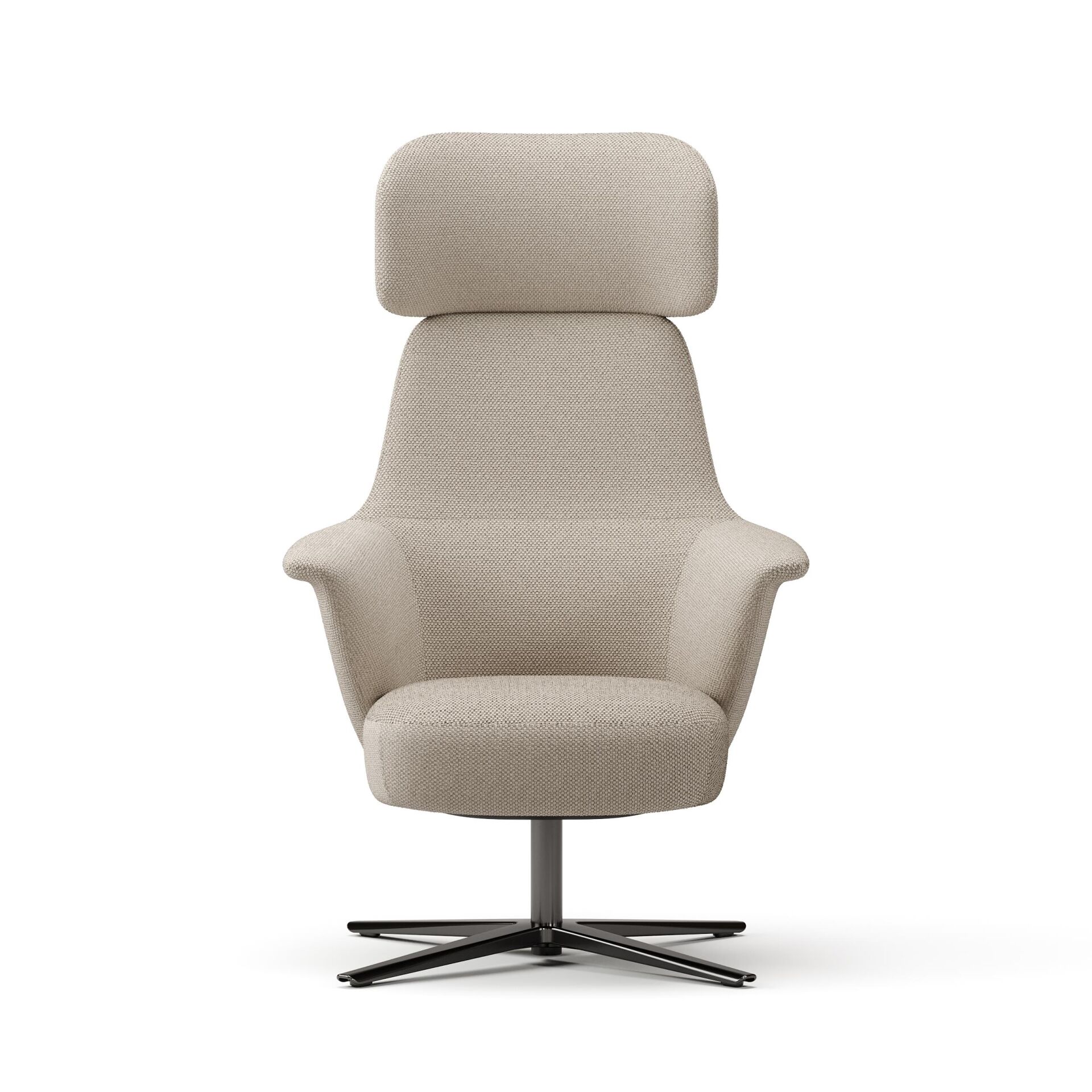 Norma Yüksek Sırtlı Dönme Mekanizmalı Berjer – Lounge Koltuk-Avatar Bej