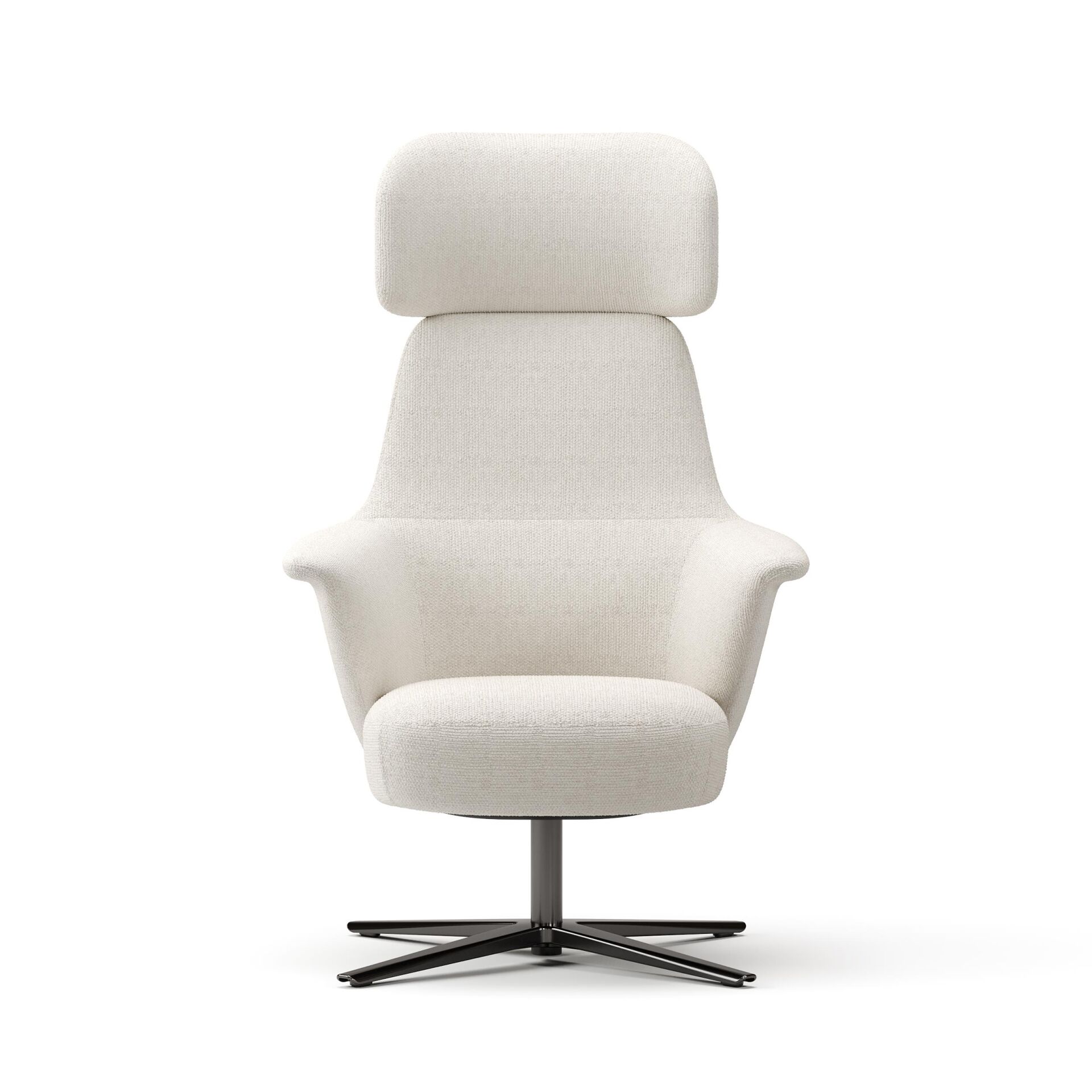 Norma Yüksek Sırtlı Dönme Mekanizmalı Berjer – Lounge Koltuk-Avatar Beyaz