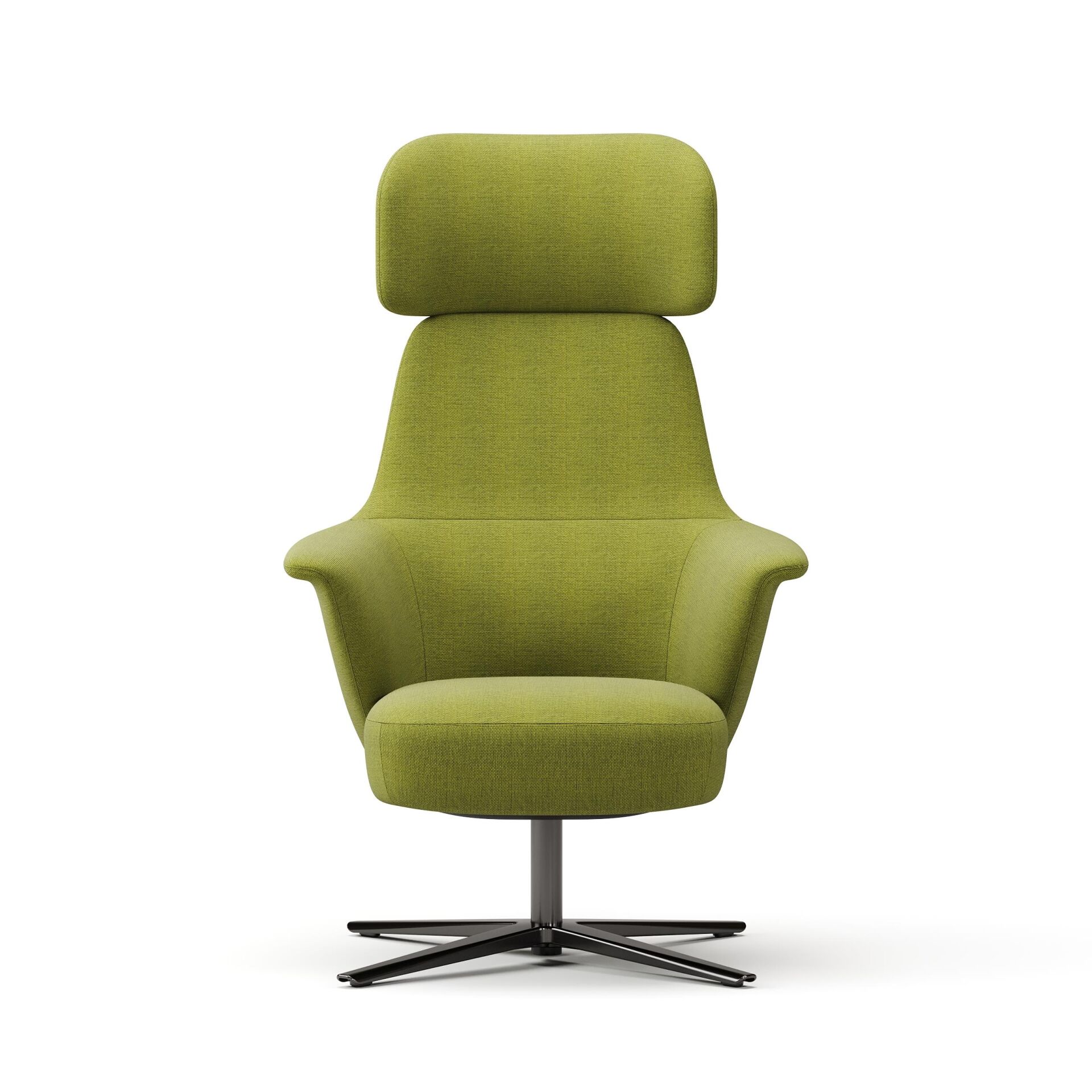 Norma Yüksek Sırtlı Dönme Mekanizmalı Berjer – Lounge Koltuk-Craggan Yeşil