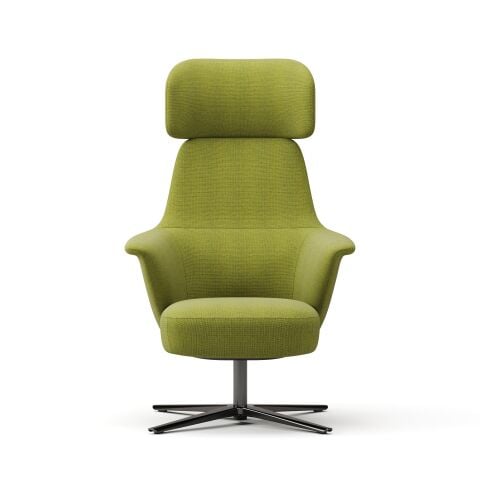 Norma Yüksek Sırtlı Dönme Mekanizmalı Berjer – Lounge Koltuk-Craggan Yeşil