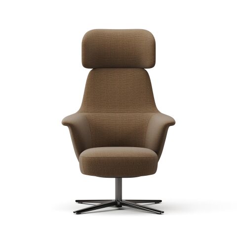 Norma Yüksek Sırtlı Dönme Mekanizmalı Berjer – Lounge Koltuk-Craggan Kahverengi