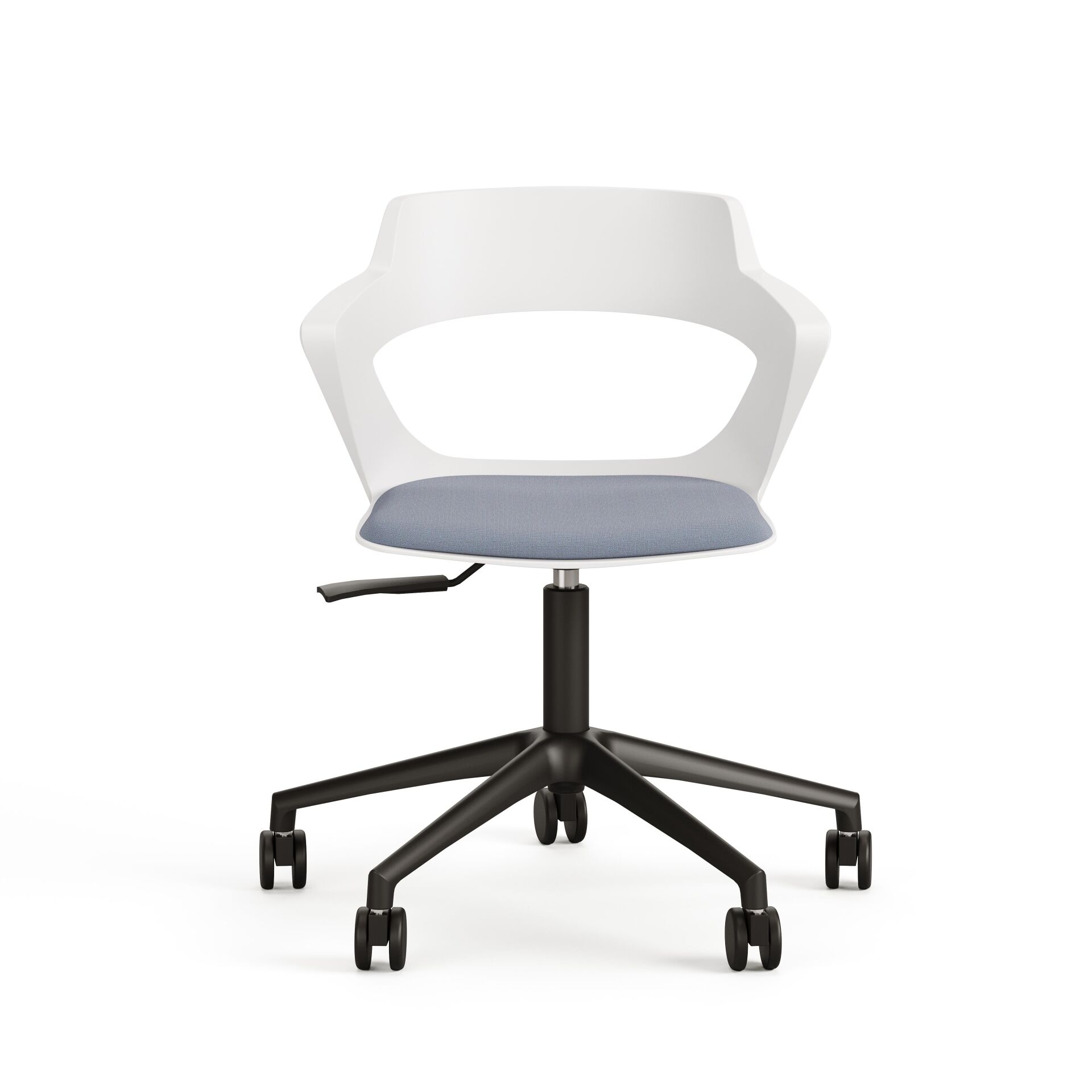 Zenith Çalışma Ofis Koltuğu Sandalyesi Beyaz Mavi Döşemeli