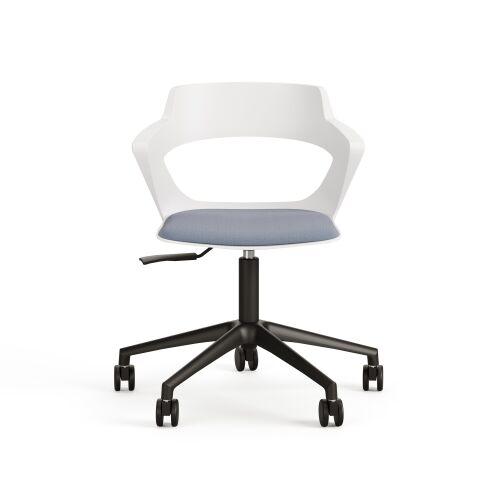 Zenith Çalışma Ofis Koltuğu Sandalyesi Beyaz Mavi Döşemeli