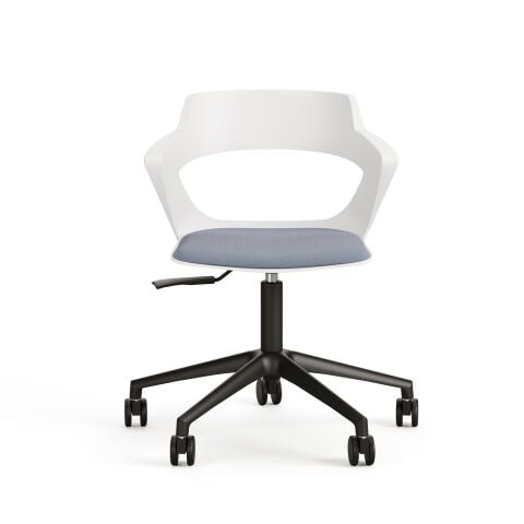 Zenith Çalışma Ofis Koltuğu Sandalyesi Beyaz Mavi Döşemeli