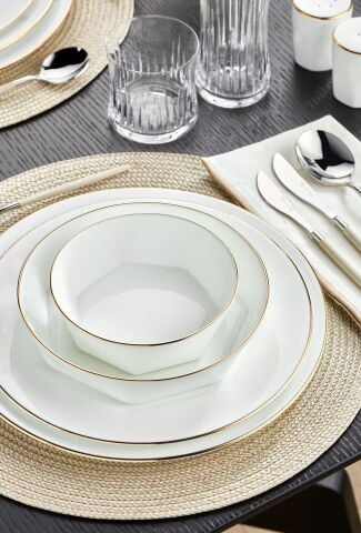 Mislina 12 Kişilik Altın 55 Parça Yemek Takımı