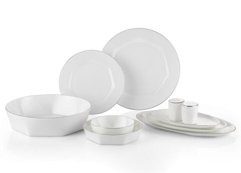 Mislina 12 Kişilik Yemek Takımı 55 Parça Platin