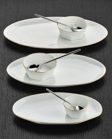 Mislina 12 Kişilik Yemek Takımı 122 Parça Altın Bordür