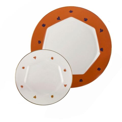 Mislina 12 Kişilik Yemek Takımı 122 Parça Turuncu