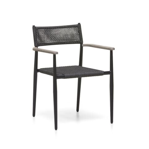 WO Knot Kolçaklı Bahçe Sandalye Siyah