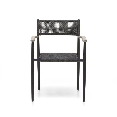 WO Knot Kolçaklı Bahçe Sandalye Siyah