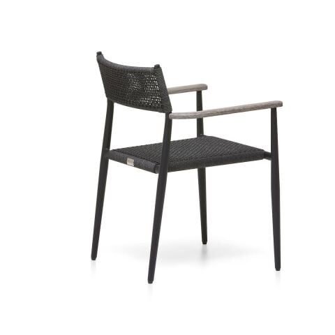 WO Knot Kolçaklı Bahçe Sandalye Siyah