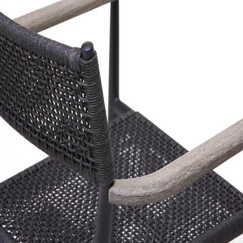 WO Knot Kolçaklı Bahçe Sandalye Siyah