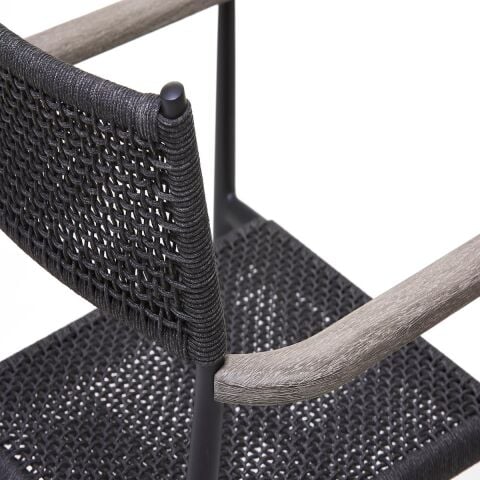 WO Knot Kolçaklı Bahçe Sandalye Siyah