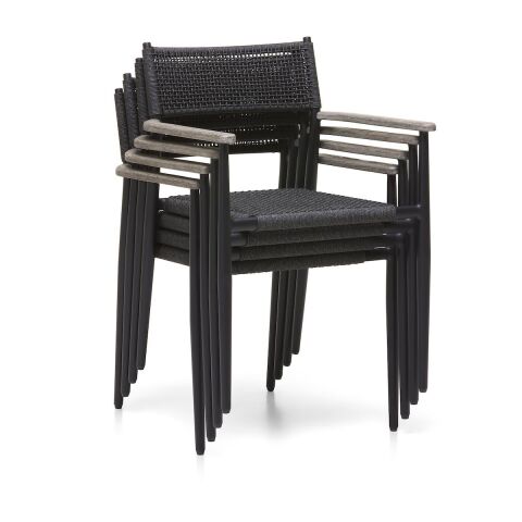 WO Knot Kolçaklı Bahçe Sandalye Siyah