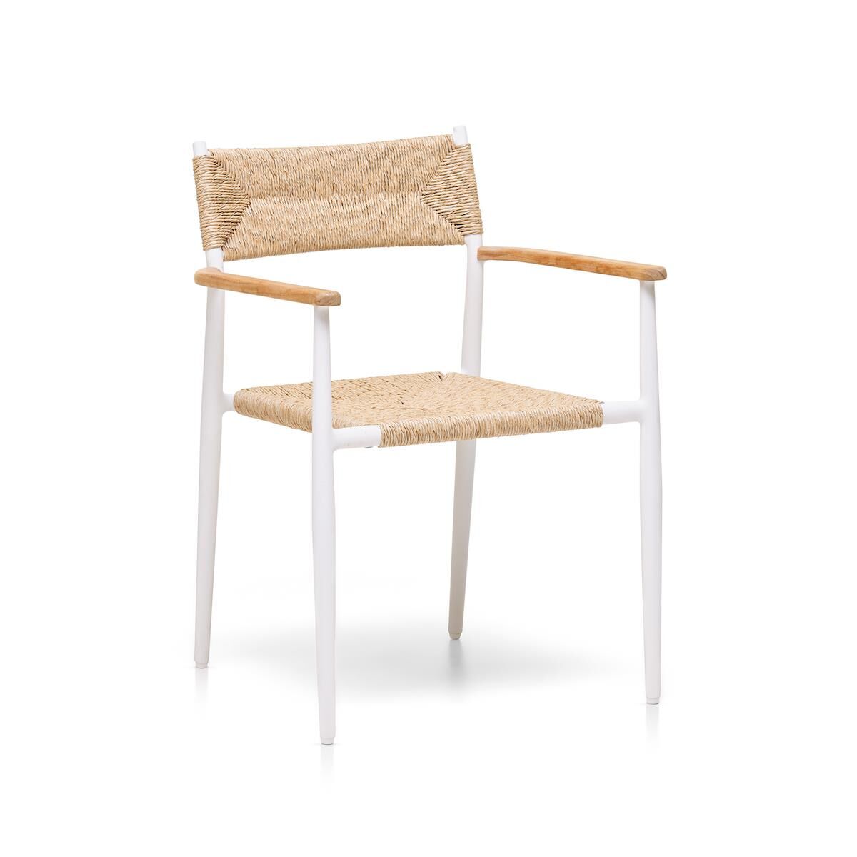 WO Knot Kolçaklı Bahçe Sandalye Beyaz