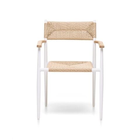 WO Knot Kolçaklı Bahçe Sandalye Beyaz