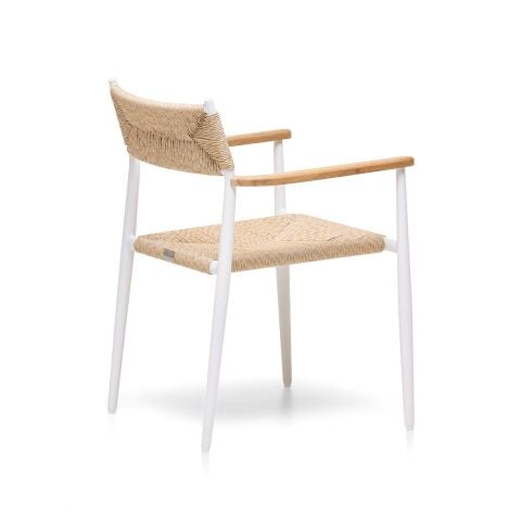 WO Knot Kolçaklı Bahçe Sandalye Beyaz