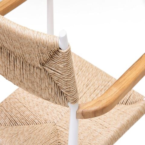 WO Knot Kolçaklı Bahçe Sandalye Beyaz