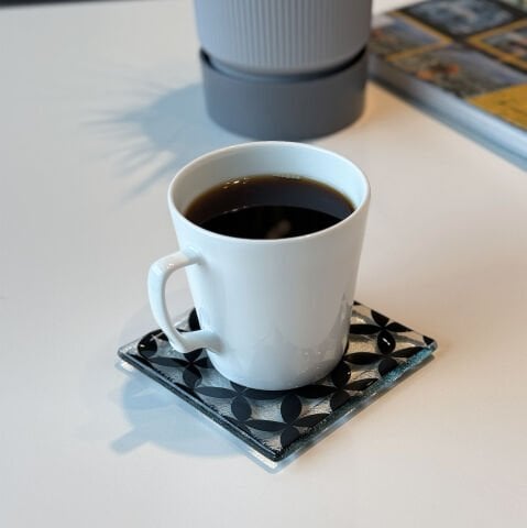 Geo Desen Cam Bardak Altlığı 4'lü Set 10x10 Cm