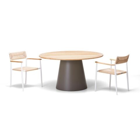 WO Rotunda Ø 140 Bahçe Masa Teak/Taupe