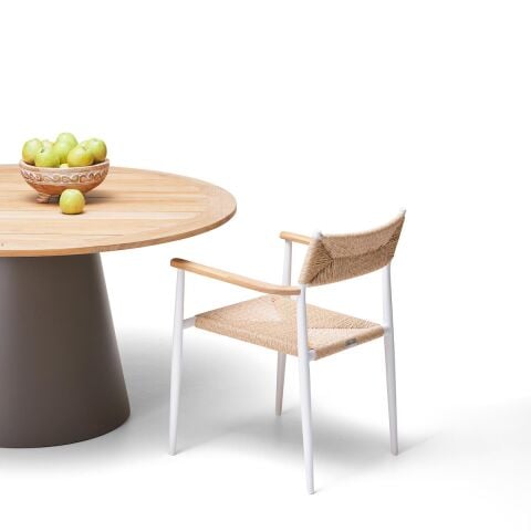 WO Rotunda Ø 140 Bahçe Masa Teak/Taupe