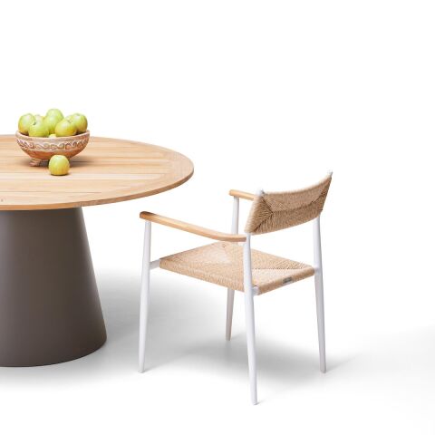 WO Rotunda Ø 140 Bahçe Masa Teak/Taupe