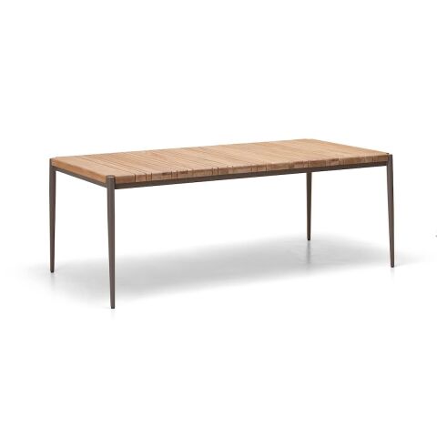 WO Emma 100X200 Bahçe Masa-Teak/Ral Taupe