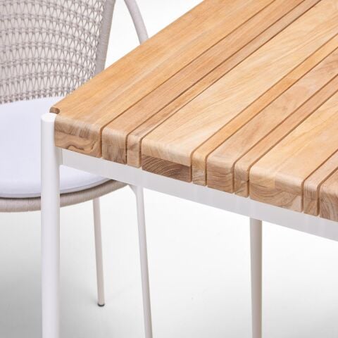 WO Emma 100X200 Bahçe Masa-Teak/Ral Beyaz
