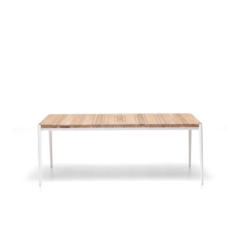 WO Emma 100X200 Bahçe Masa-Teak/Ral Beyaz